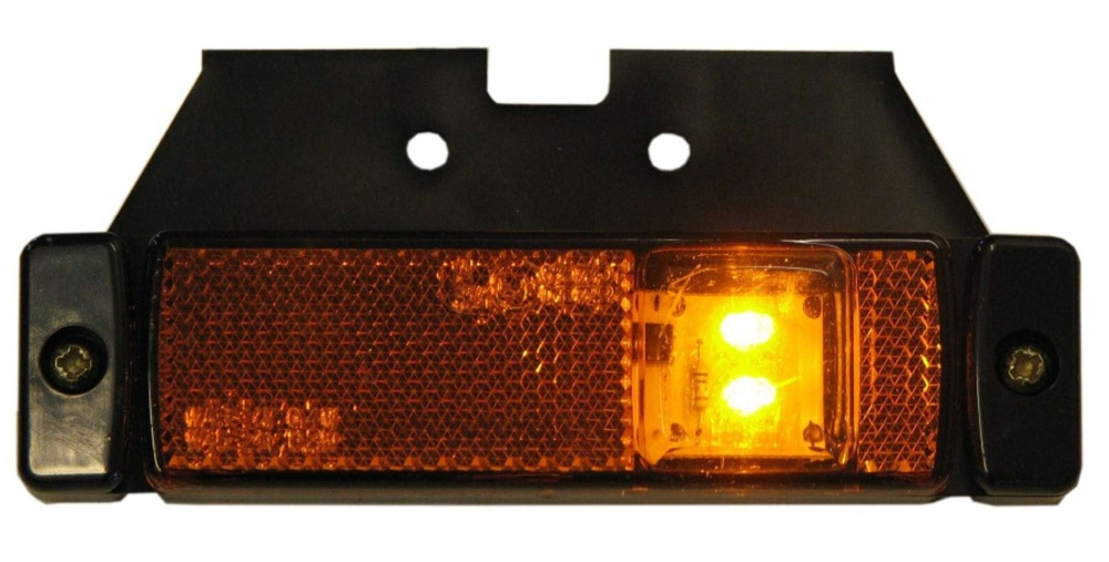 Strands LED-Seitenmarkierungsleuchte orange 12-24V, mit Halterung. E-geprüft.