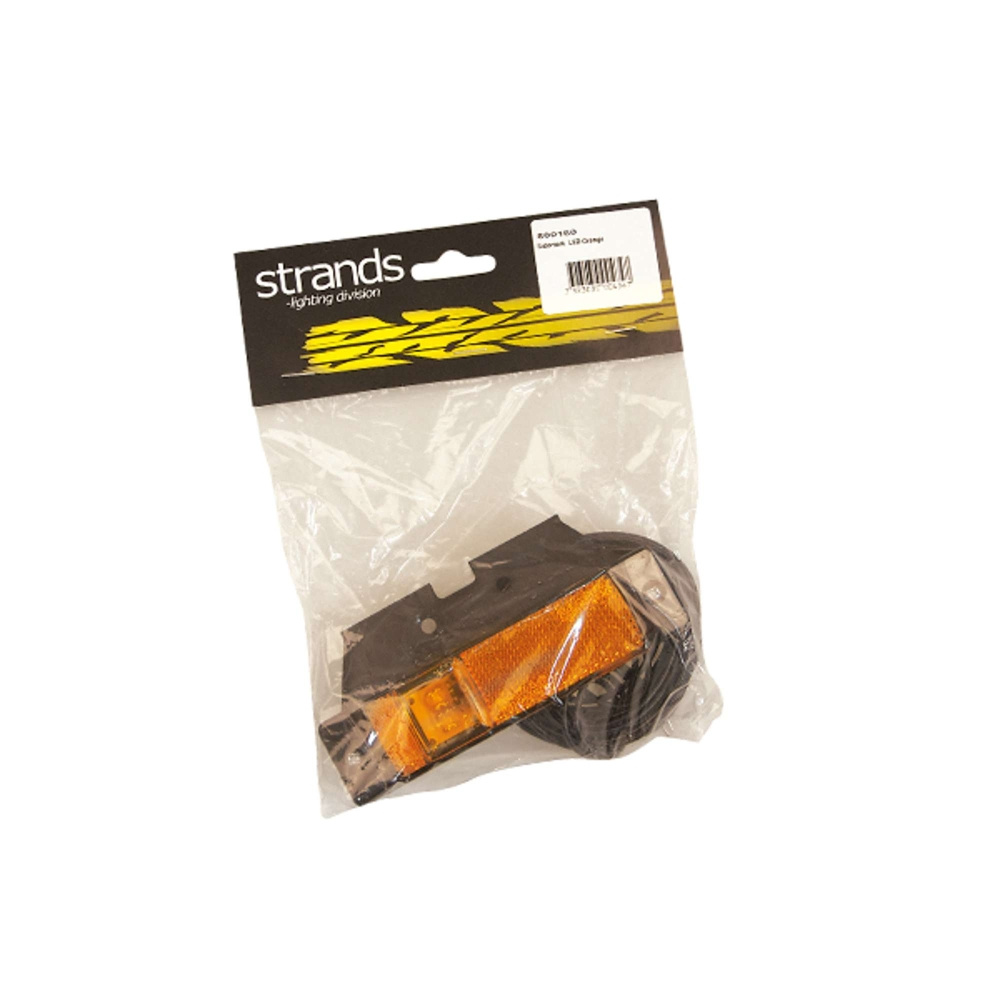 Strands LED-Seitenmarkierungsleuchte orange 12-24V, mit Halterung. E-geprüft.