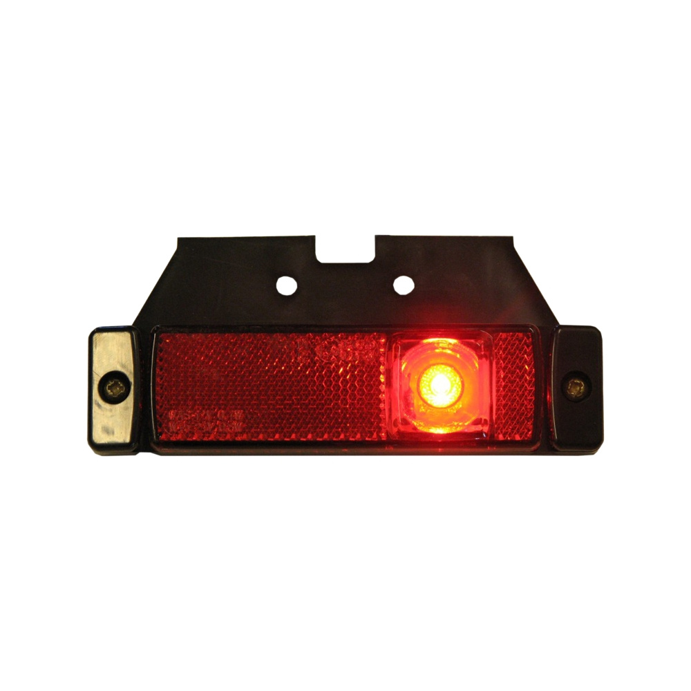 Strands LED-Positionsleuchte rot 12-24V, mit Halterung. E-geprüft.