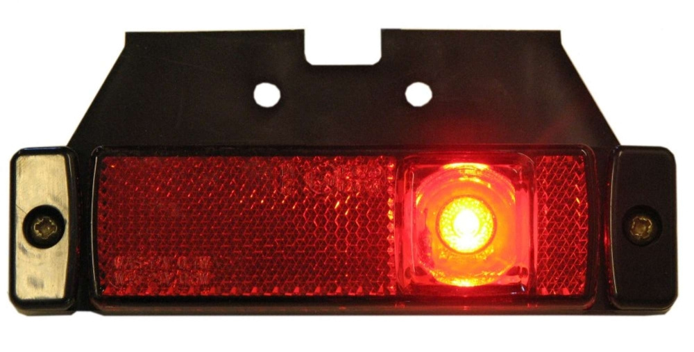 Strands LED-Positionsleuchte rot 12-24V, mit Halterung. E-geprüft.