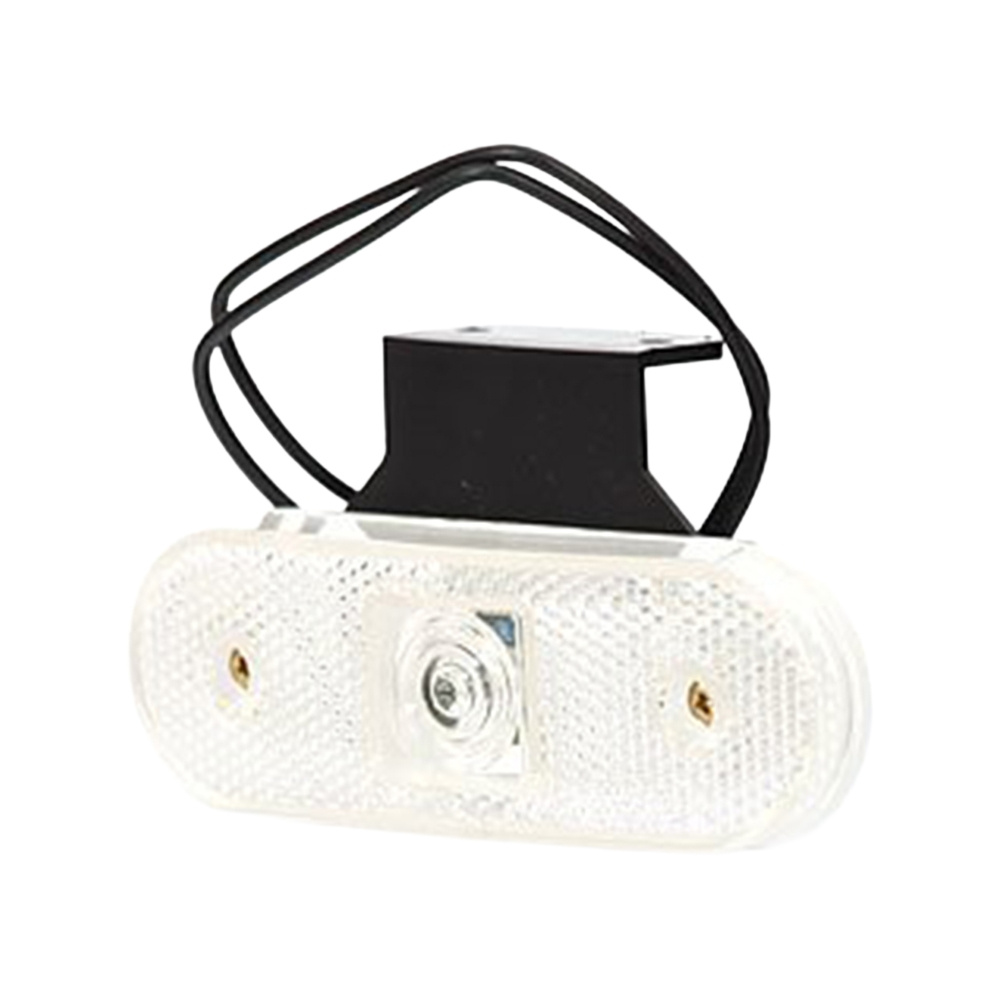 Strands Positionsleuchte weiß 12-24V mit Halterung und Reflektor. E-geprüft. LED