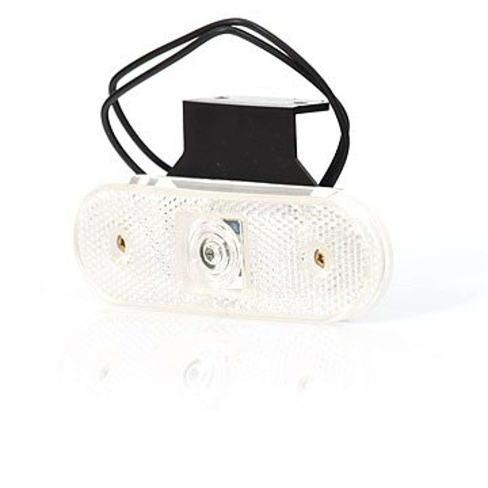 Strands Positionsleuchte weiß 12-24V mit Halterung und Reflektor. E-geprüft. LED