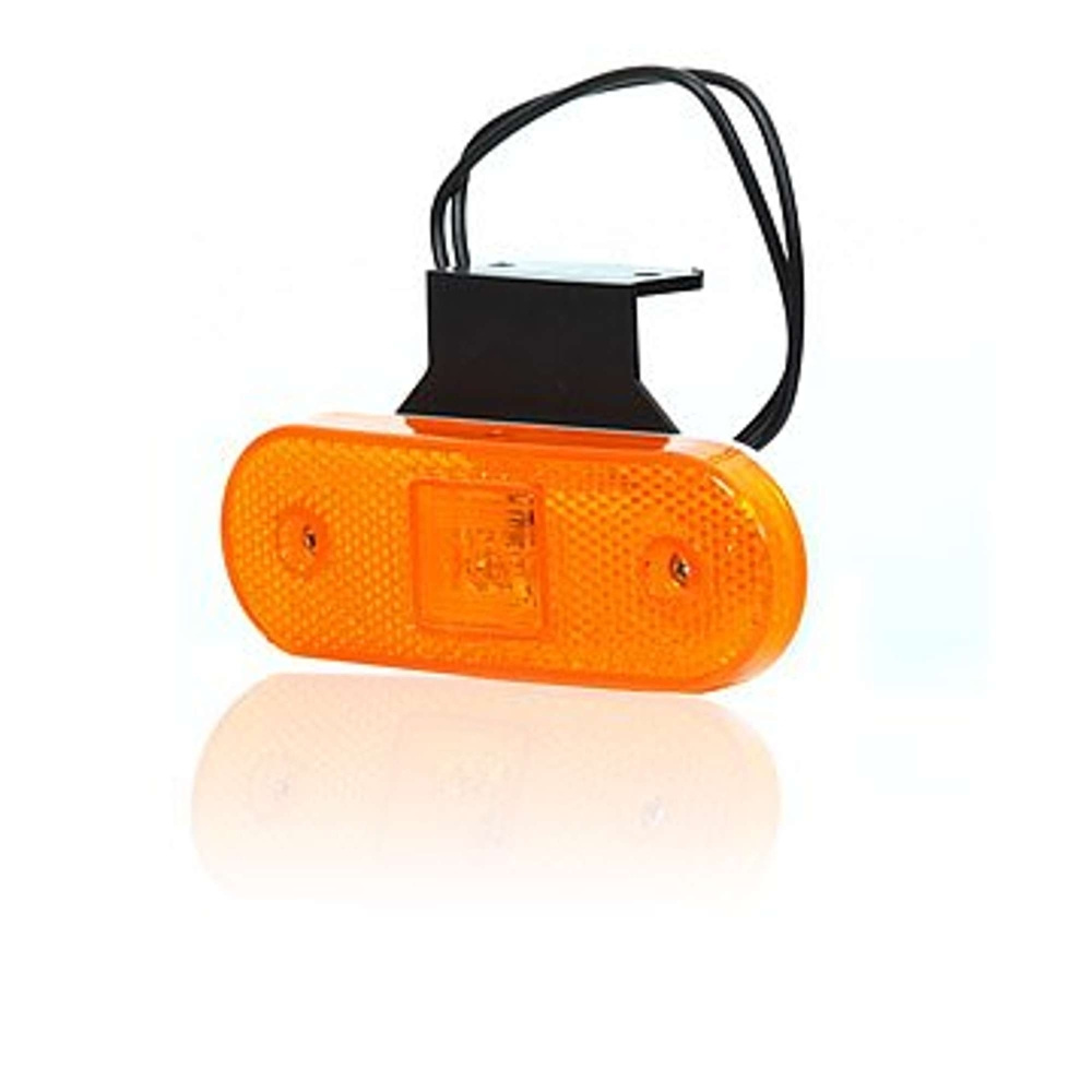 Strands Seitenmarkierungsleuchte orange 12-24V mit Halterung und Reflektor. E-geprüft. LED