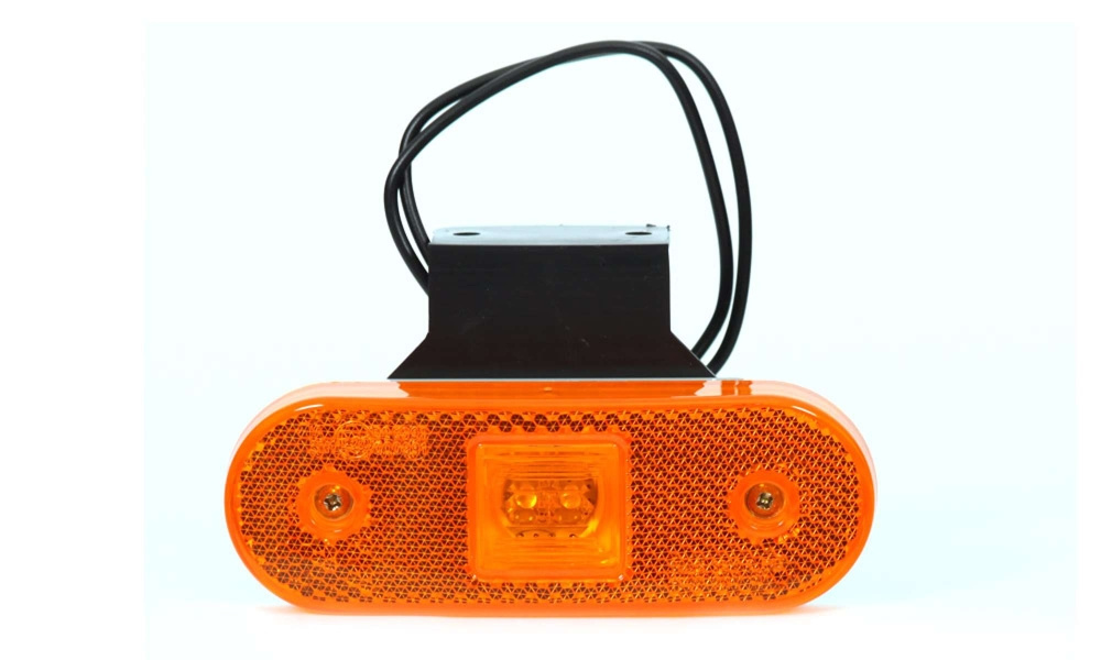 Strands Seitenmarkierungsleuchte orange 12-24V mit Halterung und Reflektor. E-geprüft. LED