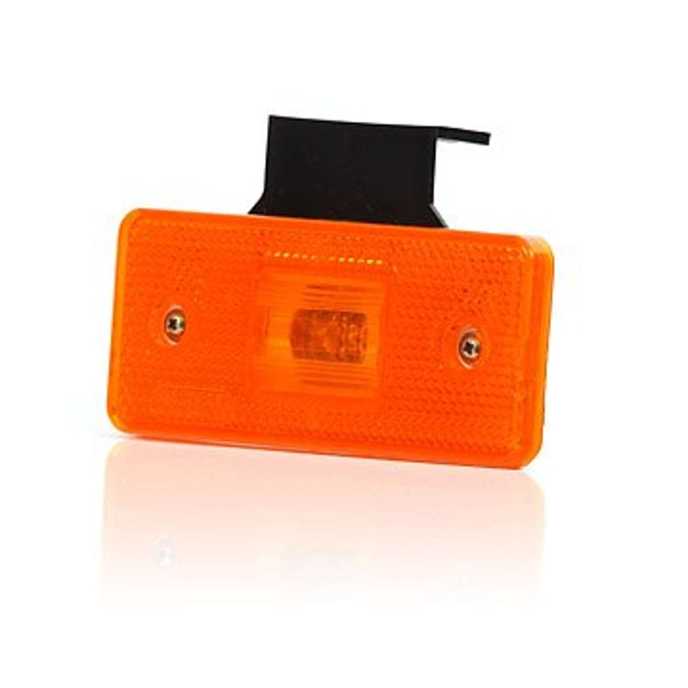 Strands Seitenmarkierungsleuchte orange 12-24V mit Halterung und Reflektor. IP68. E-geprüft. LED