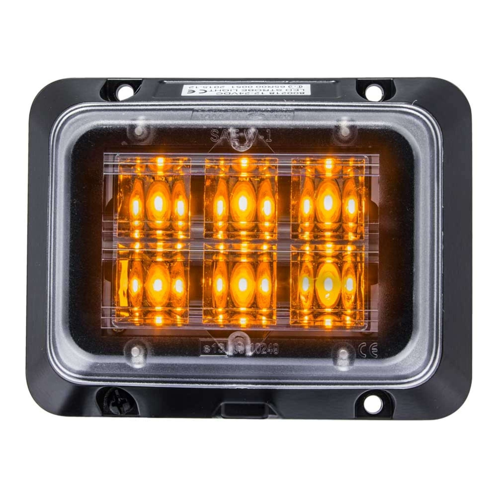 Strands gerichtetes Blitzlicht rechteckig orange LED Flachmontage