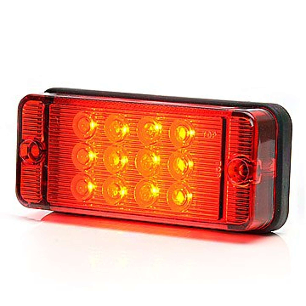 Strands Nebelscheinwerfer 12-24V rotes Glas, E-geprüft.