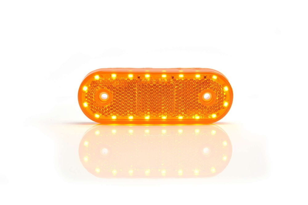 Strands Seitenmarkierungsleuchte/Blinker LED 12-24V IP68 E-geprüft, inkl. Winkelhalterung und Reflektor. Blinker wechselnd