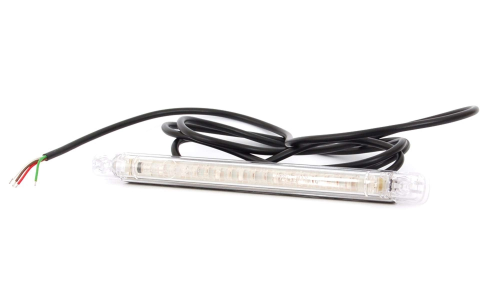 Strands faseroptisch Rück-/Brems-/Blinklicht, 237 mm lang 12-24V, weißes Glas