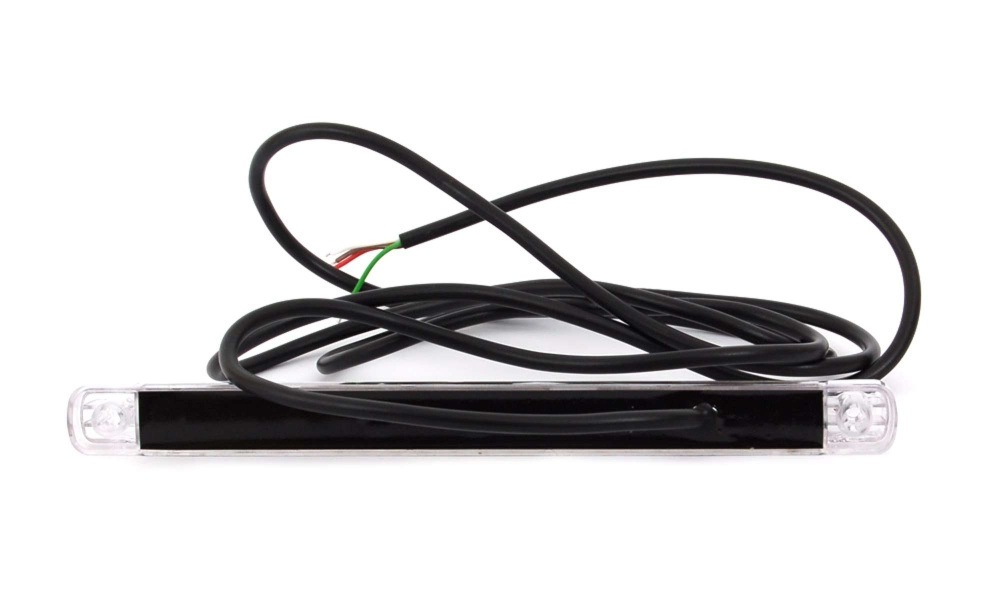 Strands faseroptisch Rück-/Brems-/Blinklicht, 237 mm lang 12-24V, weißes Glas