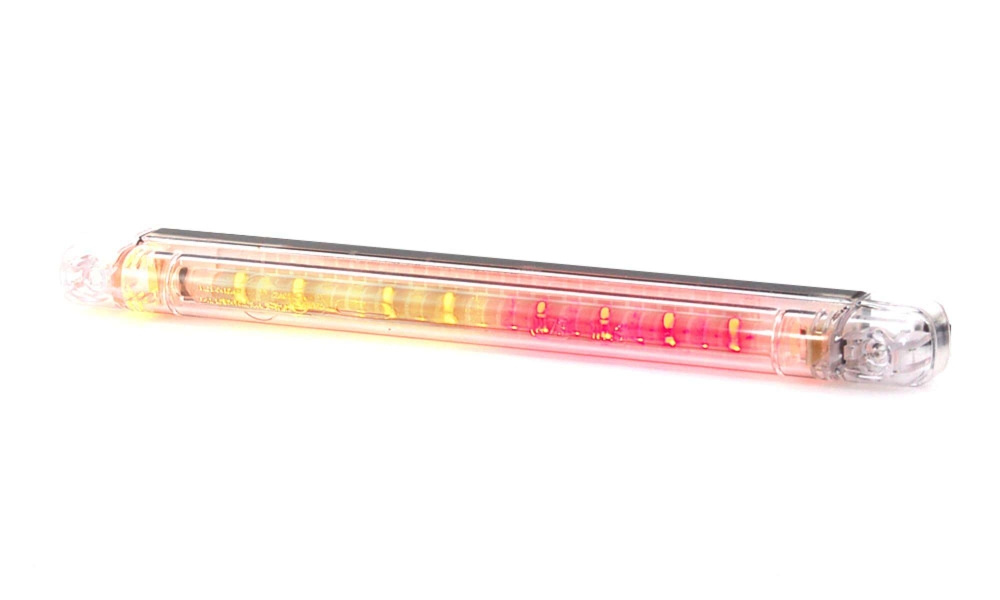 Strands faseroptisch Rück-/Brems-/Blinklicht, 237 mm lang 12-24V, weißes Glas
