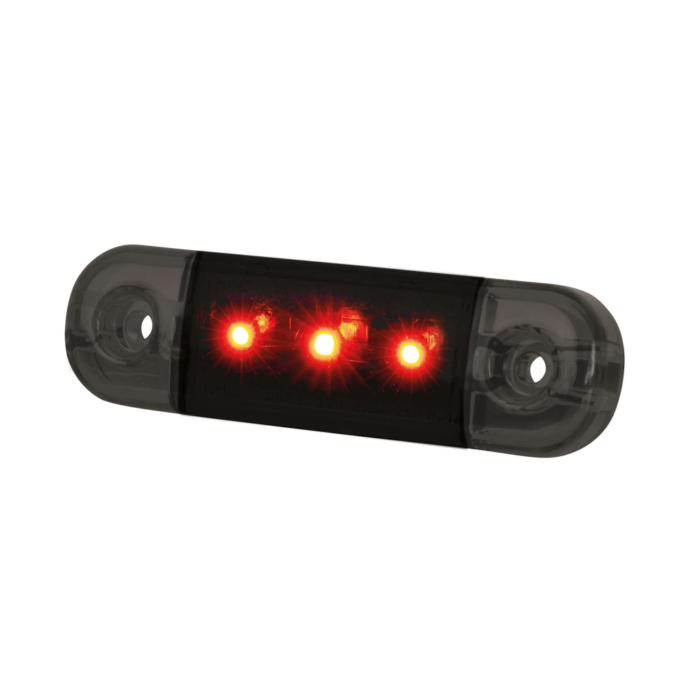 Strands Dark Knight Slim Positionsleuchte 3 LED, rote LED, klares Glas