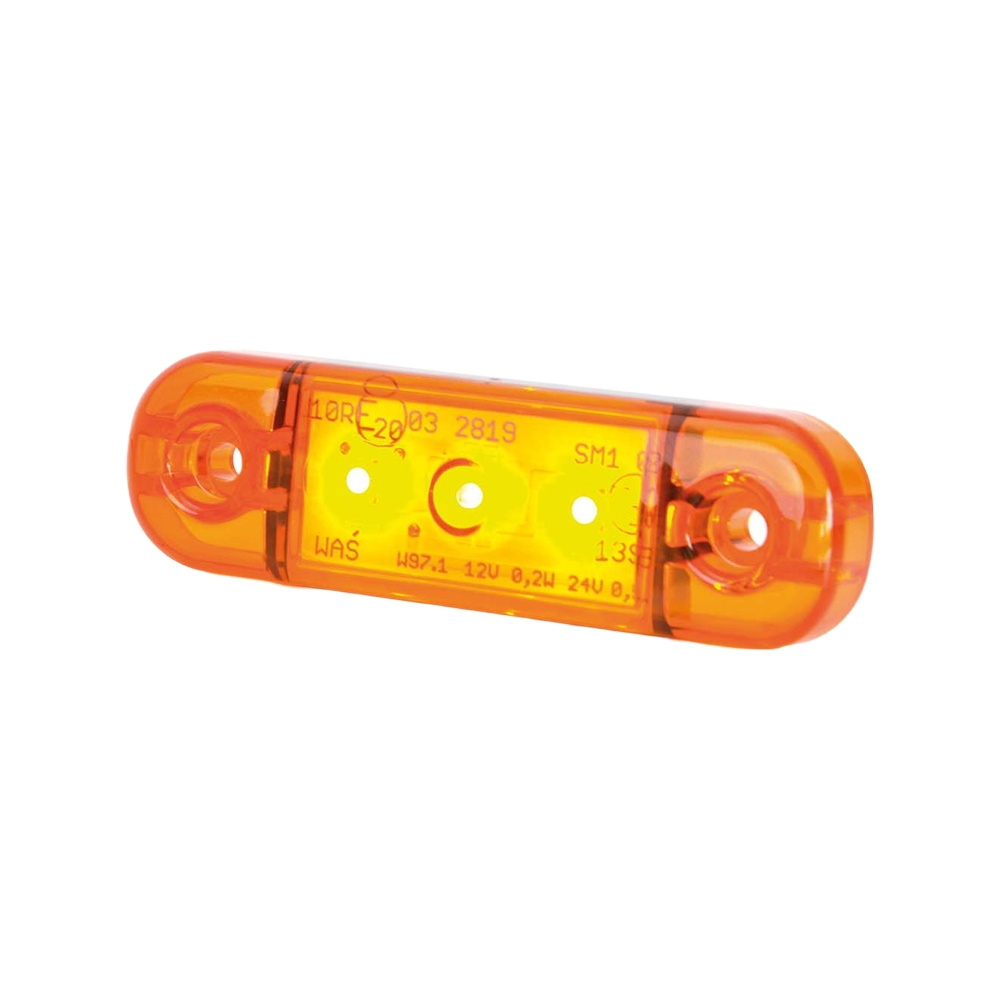 Strands Seitenmarkierungsleuchte Slim Orange 3 LED, 9-36V IP68. E-geprüft.