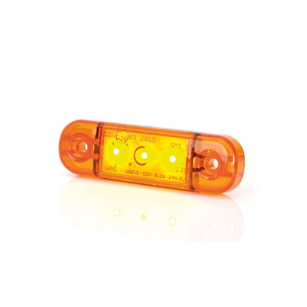 Strands Seitenmarkierungsleuchte Slim Orange 3 LED, 9-36V IP68. E-geprüft.