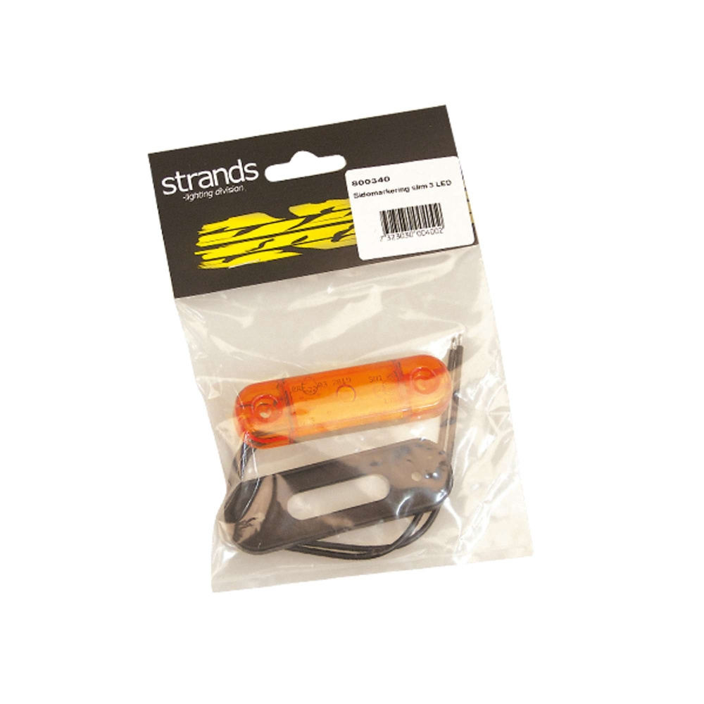 Strands Seitenmarkierungsleuchte Slim Orange 3 LED, 9-36V IP68. E-geprüft.