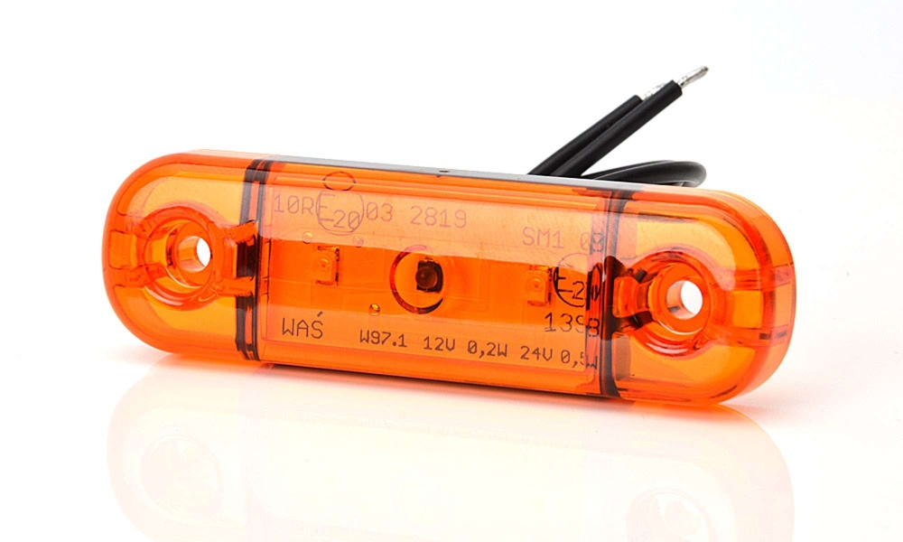 Strands Seitenmarkierungsleuchte Slim Orange 3 LED, 9-36V IP68. E-geprüft.