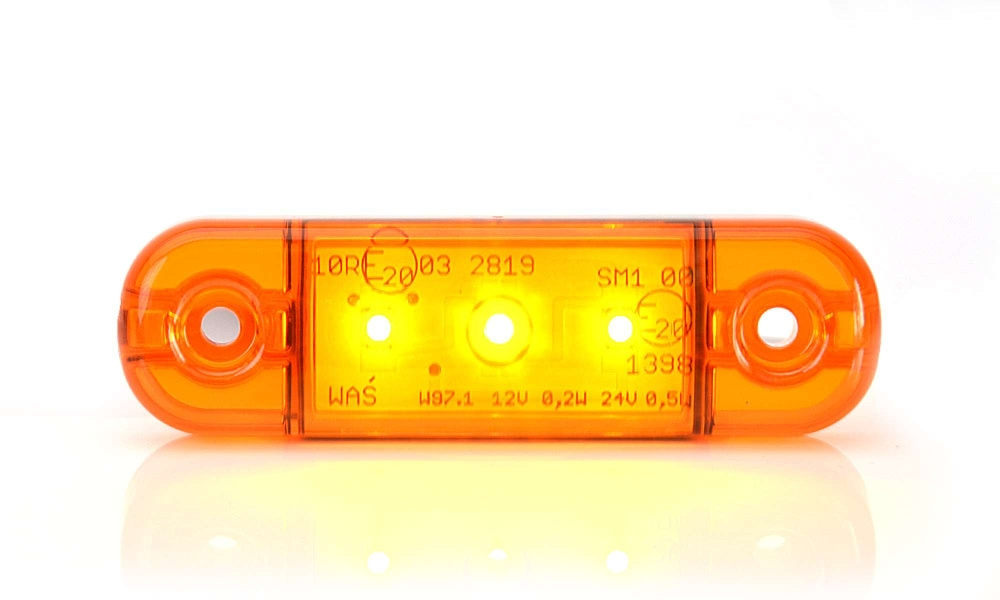 Strands Seitenmarkierungsleuchte Slim Orange 3 LED, 9-36V IP68. E-geprüft.