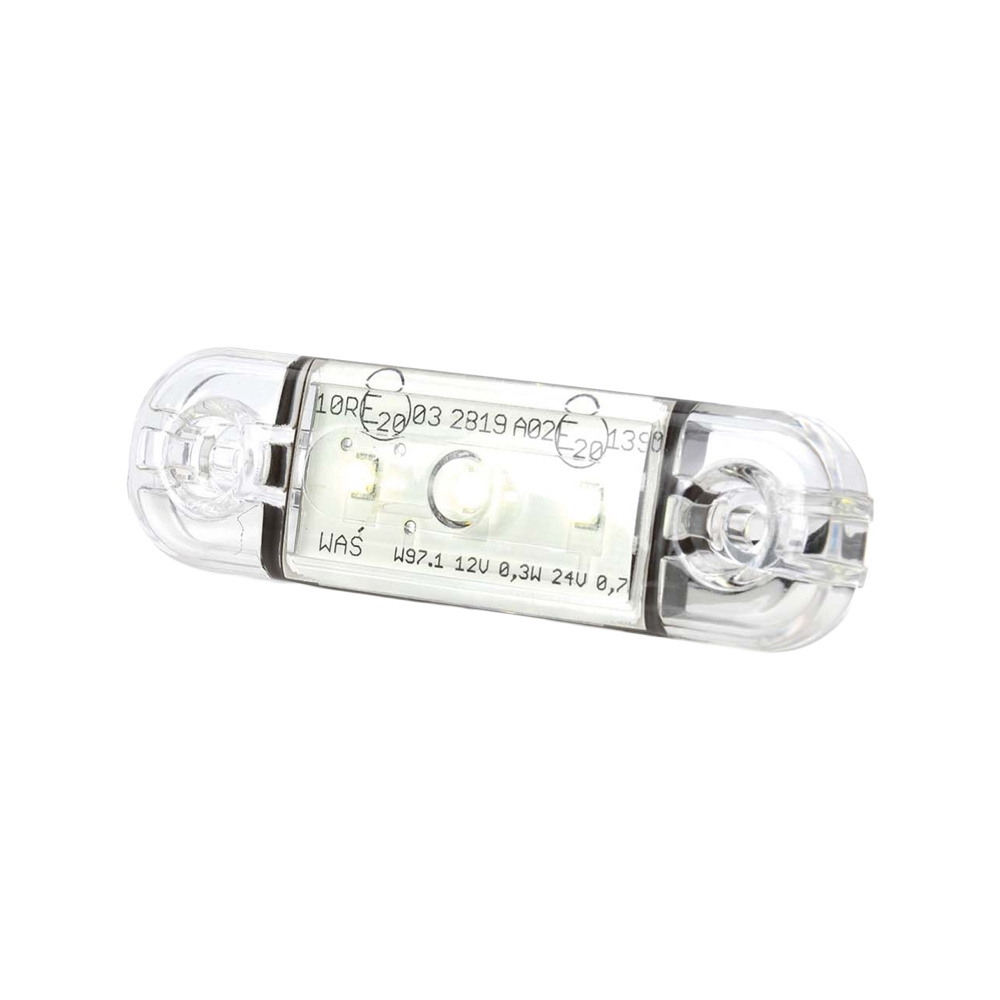 Strands Positionsleuchte Weiß Slim 3 LED, 9-36V IP68. E-geprüft.