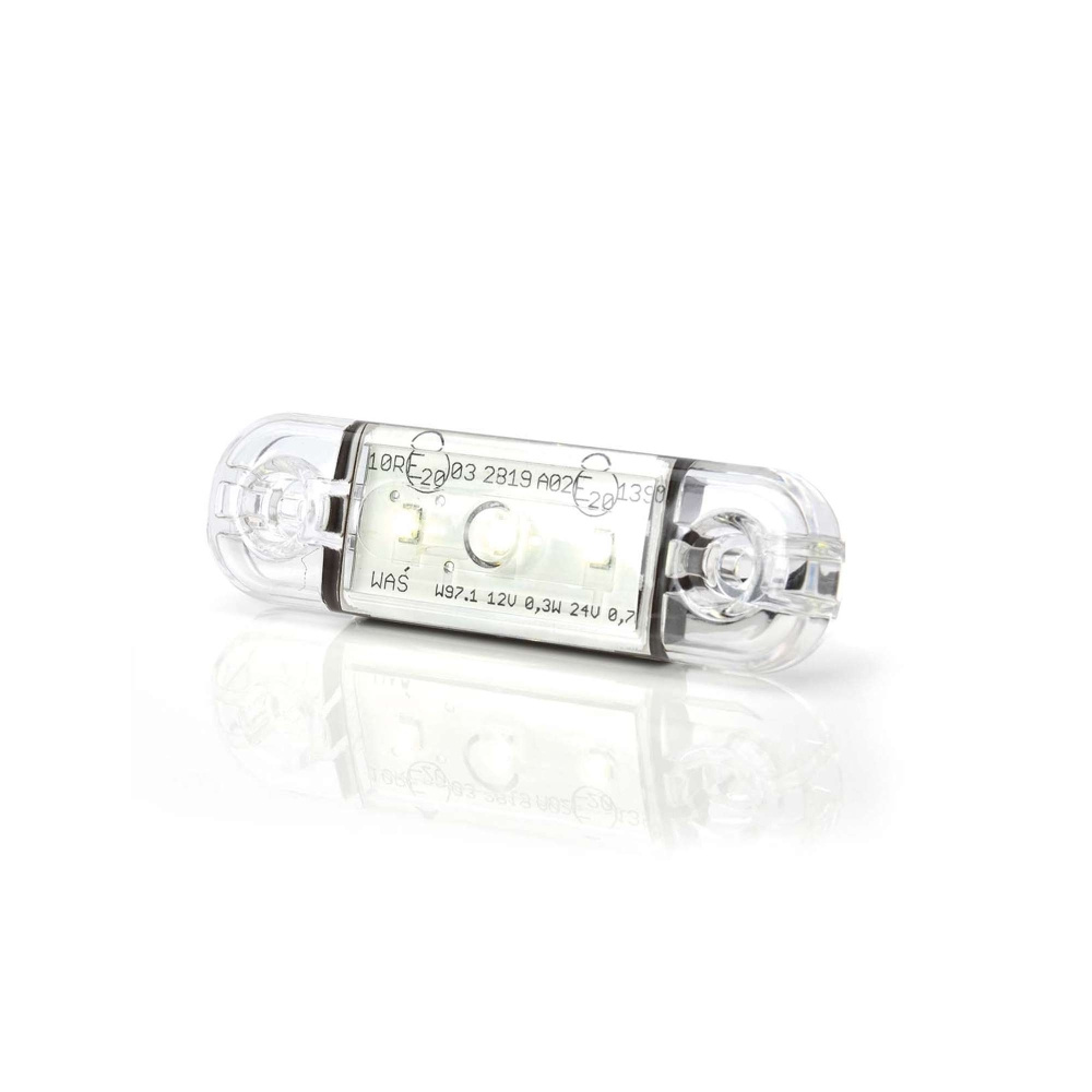 Strands Positionsleuchte Weiß Slim 3 LED, 9-36V IP68. E-geprüft.