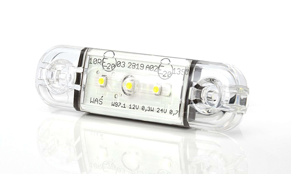 Strands Positionsleuchte Weiß Slim 3 LED, 9-36V IP68. E-geprüft.