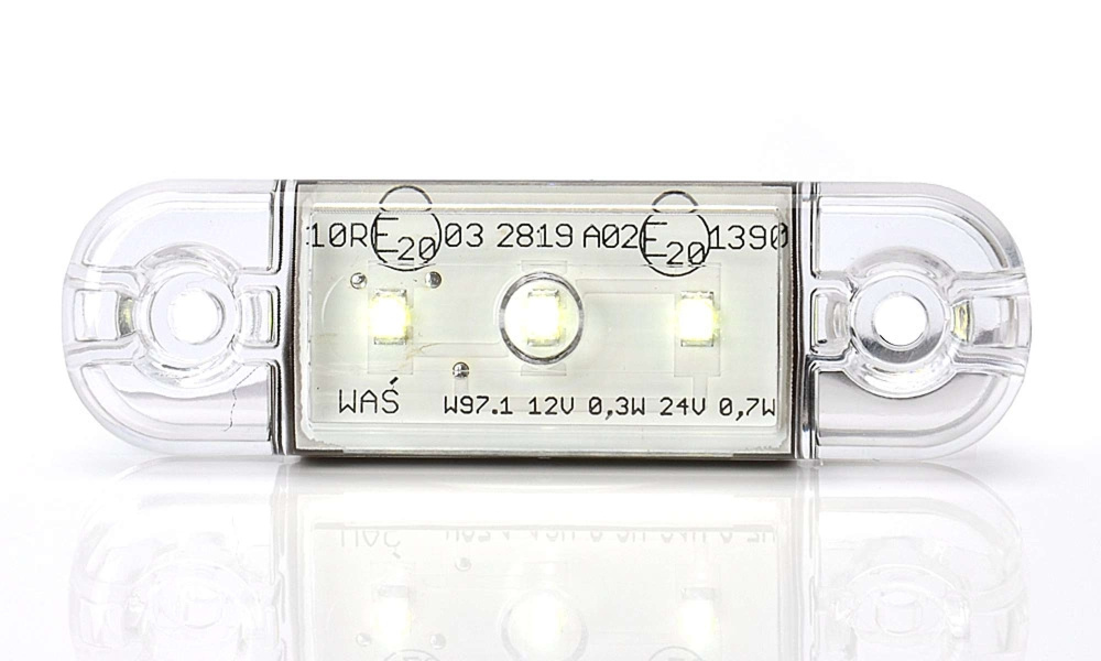 Strands Positionsleuchte Weiß Slim 3 LED, 9-36V IP68. E-geprüft.