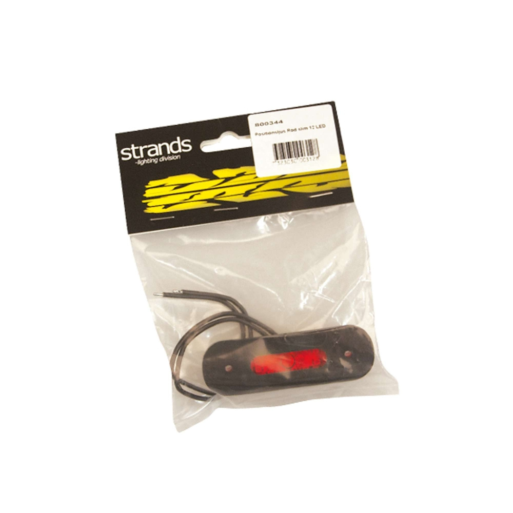 Strands Positionsleuchte Rot Slim 12 LED, 9-36V IP68. E-geprüft.