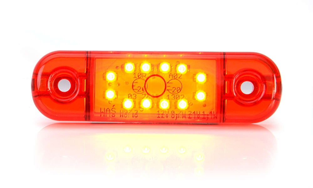 Strands Positionsleuchte Rot Slim 12 LED, 9-36V IP68. E-geprüft.