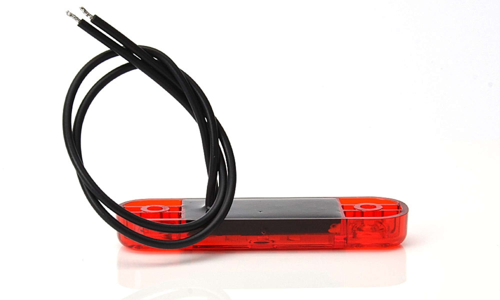 Strands Positionsleuchte Rot Slim 12 LED, 9-36V IP68. E-geprüft.