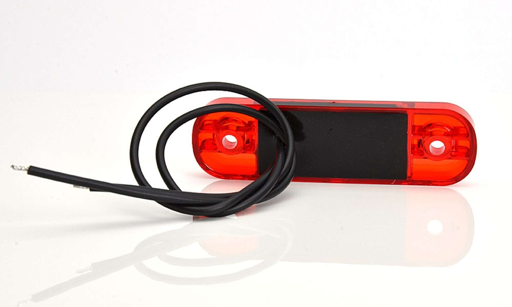 Strands Positionsleuchte Rot Slim 12 LED, 9-36V IP68. E-geprüft.