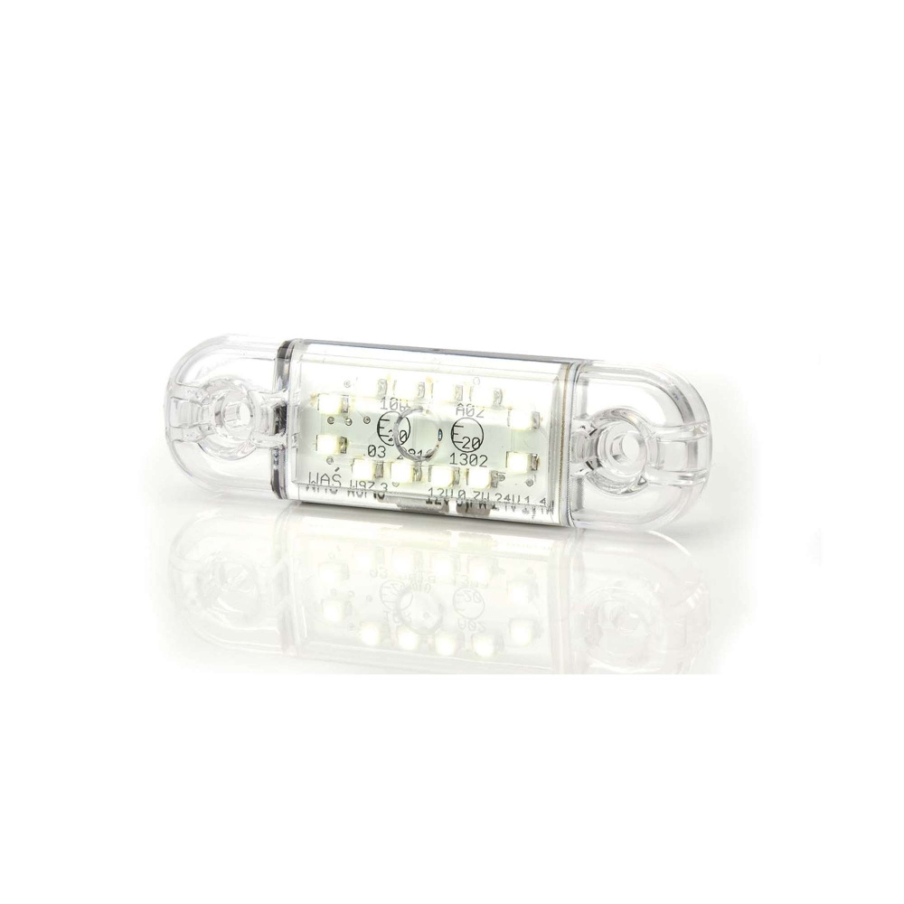 Strands Positionsleuchte Weiß Slim 12 LED, 9-36V IP68. E-geprüft.