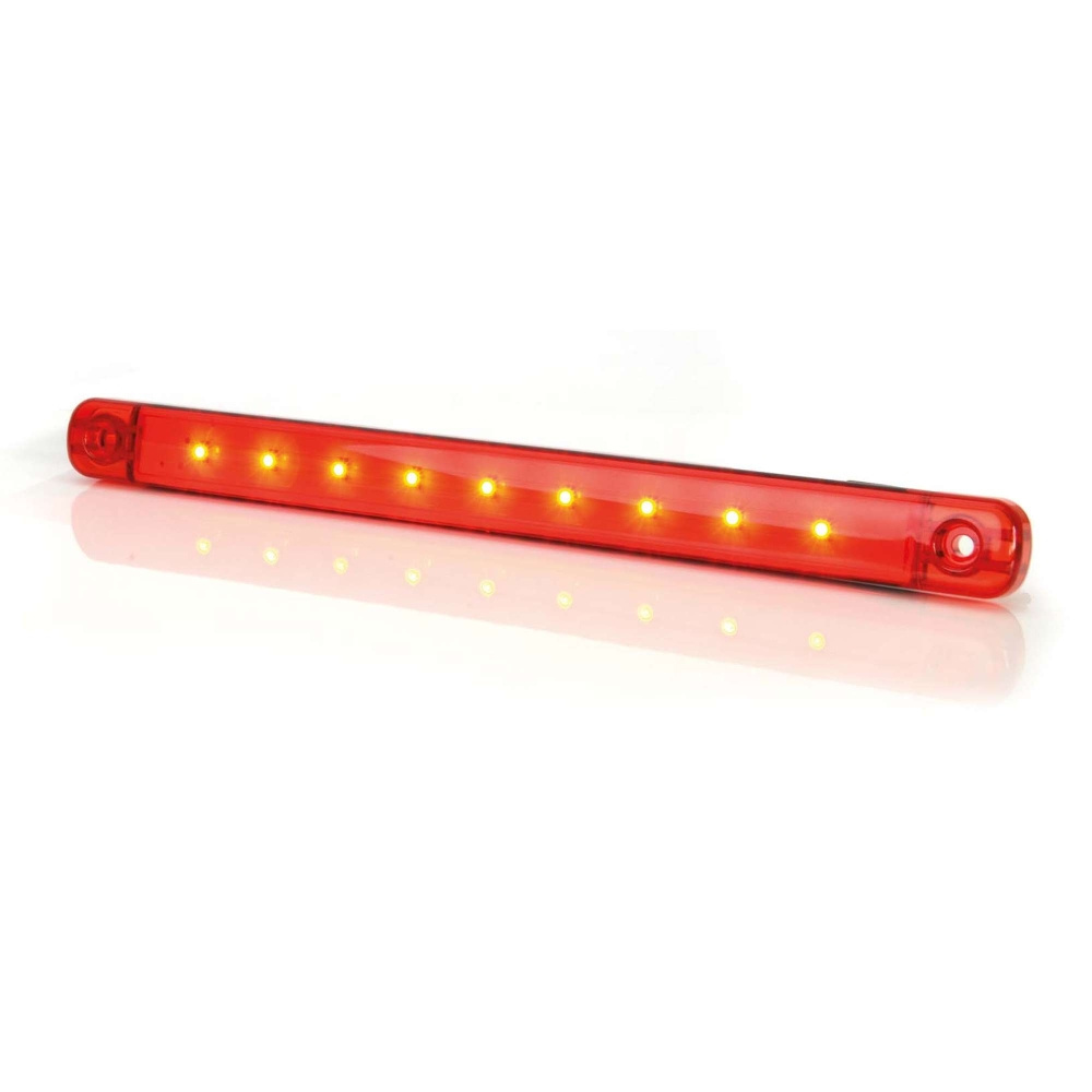 Strands Positionsleuchte Rot Slim 9 LED, 9-36V IP68. E-geprüft.