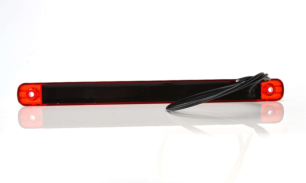 Strands Positionsleuchte Rot Slim 9 LED, 9-36V IP68. E-geprüft.