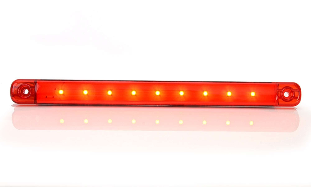 Strands Positionsleuchte Rot Slim 9 LED, 9-36V IP68. E-geprüft.