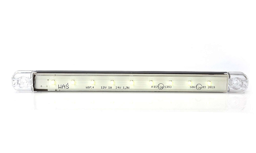 Strands Positionsleuchte Weiß Slim 9 LED, 9-36V IP68. E-geprüft.