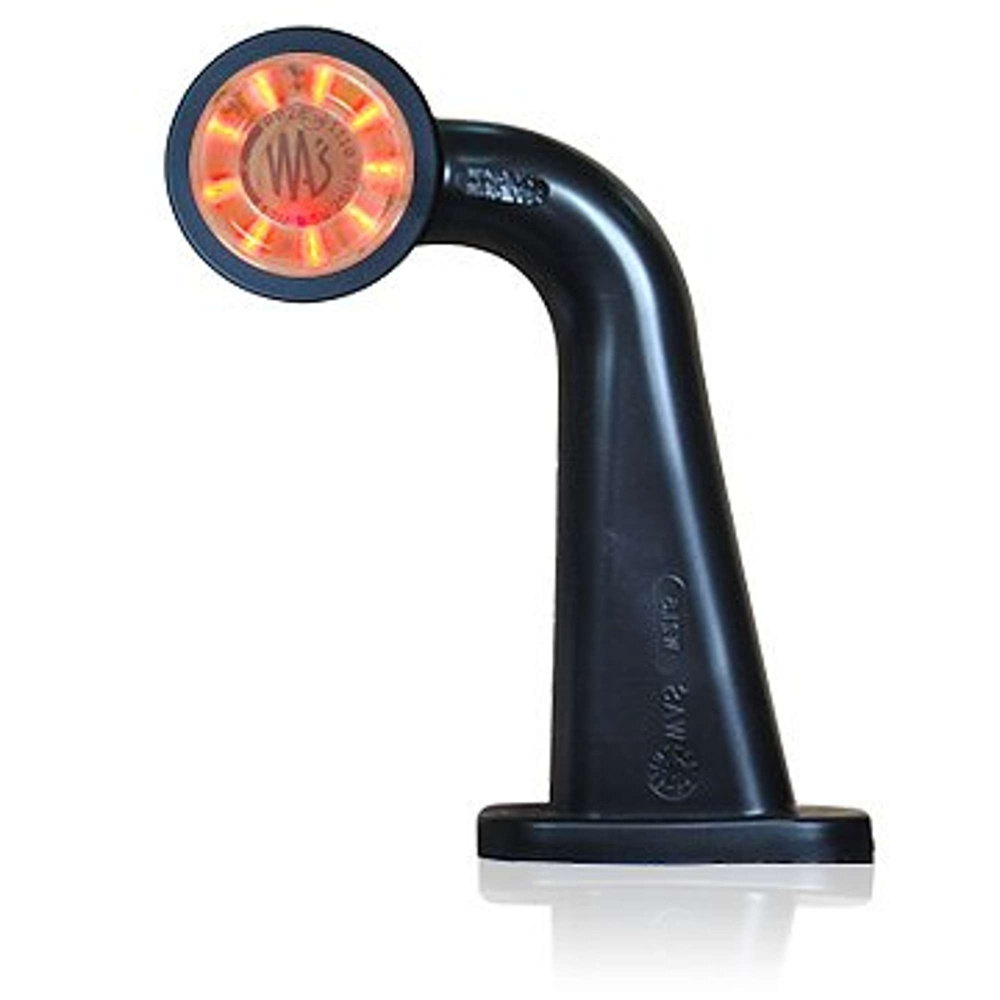 Strands Gummiarm Weiß/Rot LED rechts, klares Glas. E-geprüft 12-24V