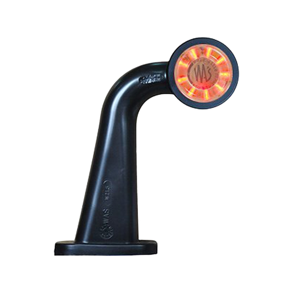 Strands Gummiarm Weiß/Rot LED links, klares Glas. E-geprüft 12-24V