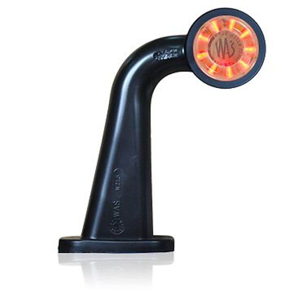 Strands Gummiarm Weiß/Rot LED links, klares Glas. E-geprüft 12-24V