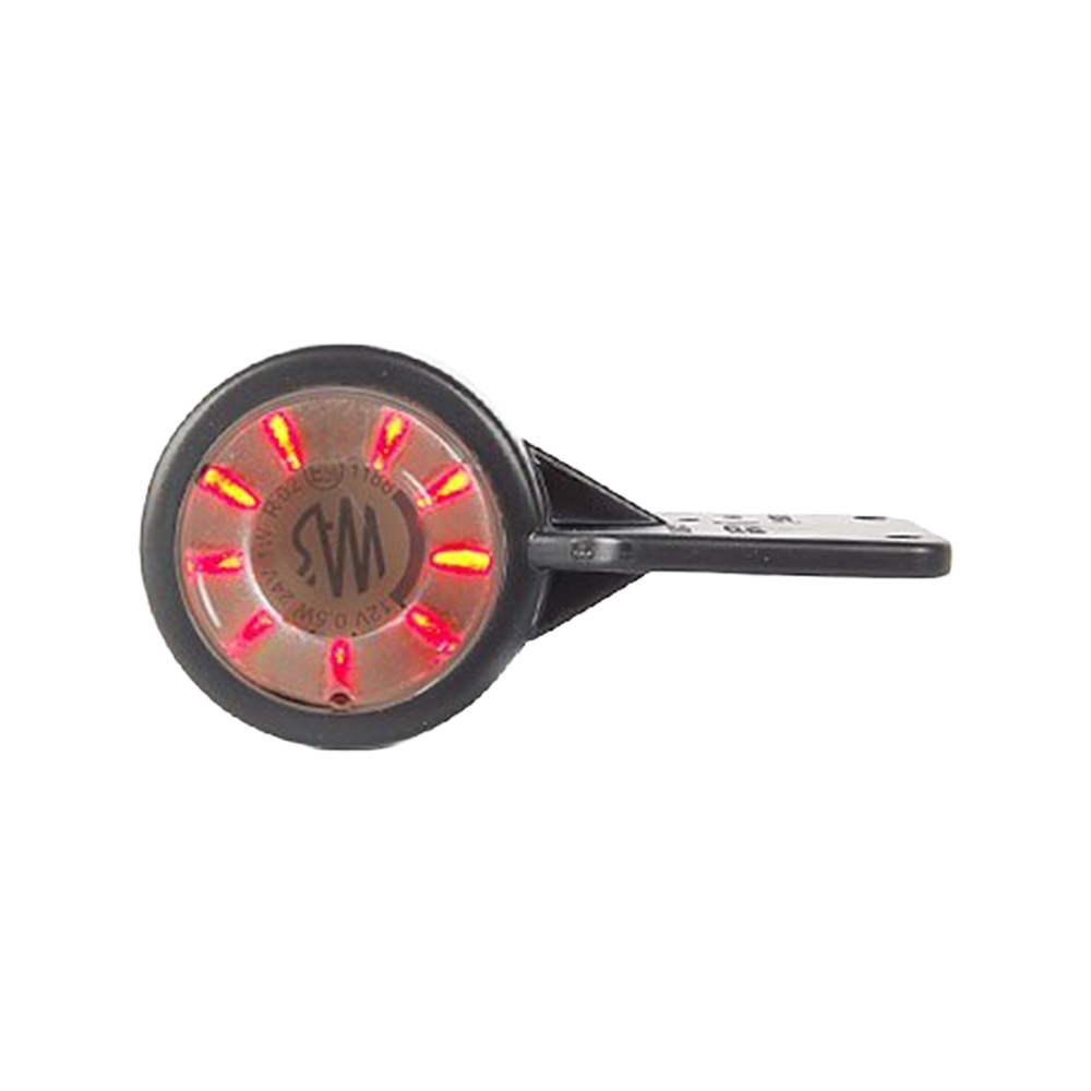 Strands Gummiarm Weiß/Rot LED m. Platte, klares Glas. E-geprüft 12-24V