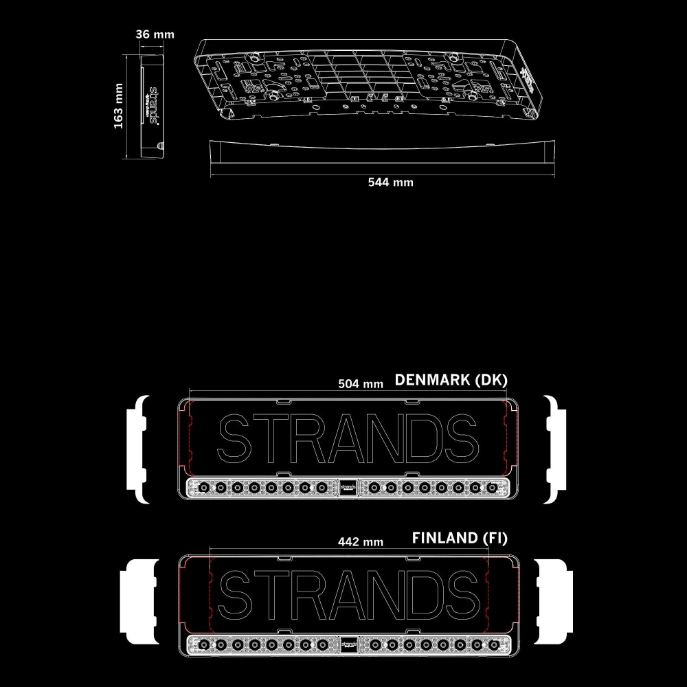 Strands NUUK E-Line Duo Kennzeichen-LED-Leiste DK