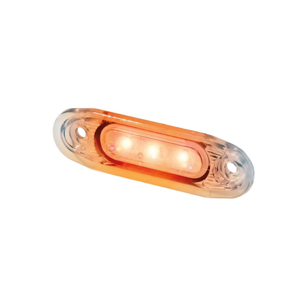 Strands Seitenmarkierungslicht Orange mit weißem Glas LED, 79X26Mm, 5 m Kabel
