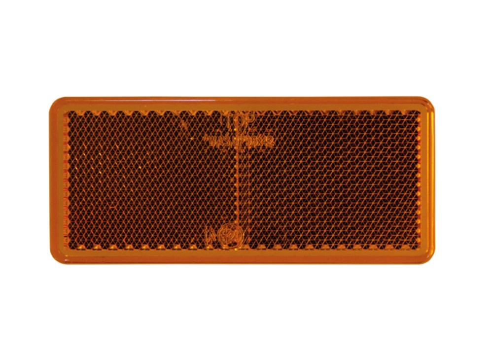 Strands Orangefarbener Reflektor rechteckig 96x42 mm 4er-Pack, mit Klebeband. E-geprüft.