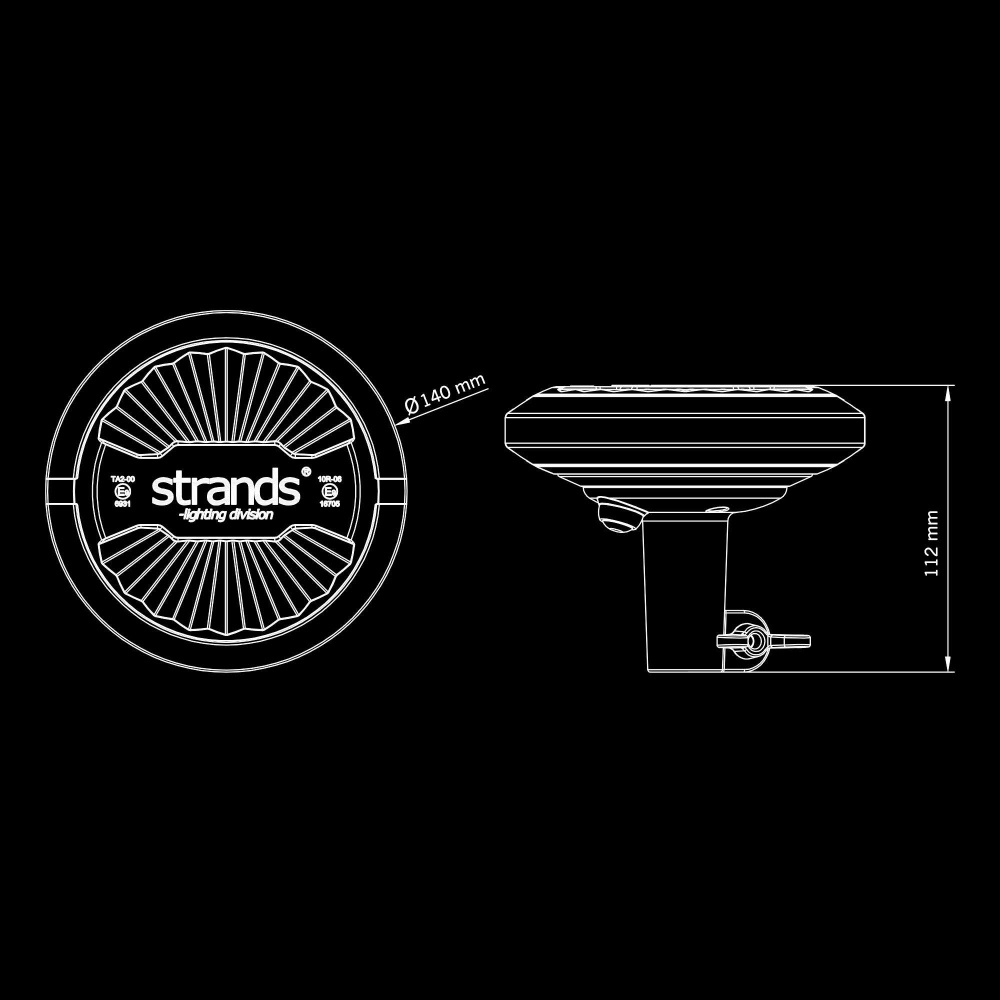 Strands Firefly Summer Glow rotierende Warnleuchte 140 mm Stangenmontage