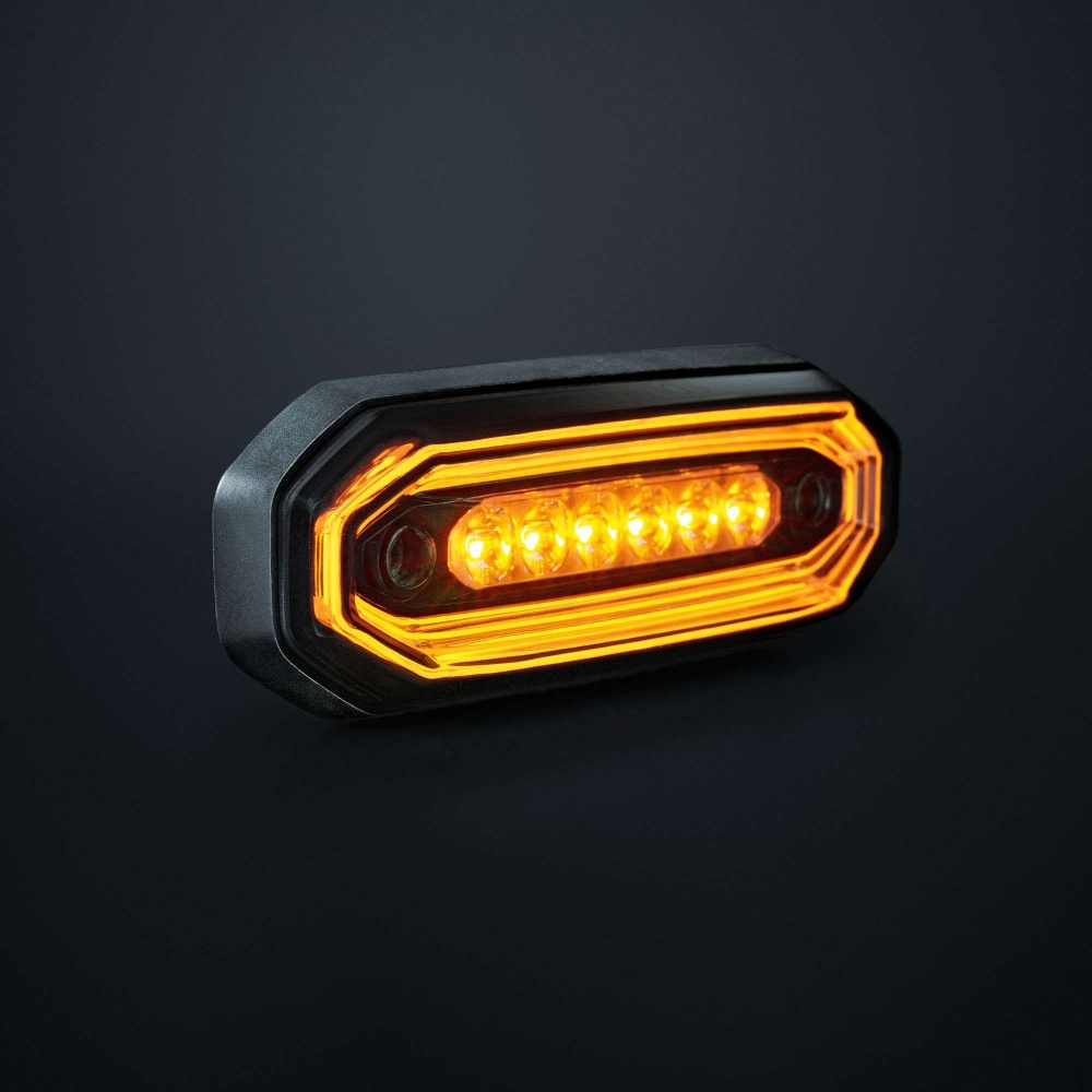 Strands FOR9T Aura Warnleuchte, 6 LED, bernsteinfarben, dunkle Linse