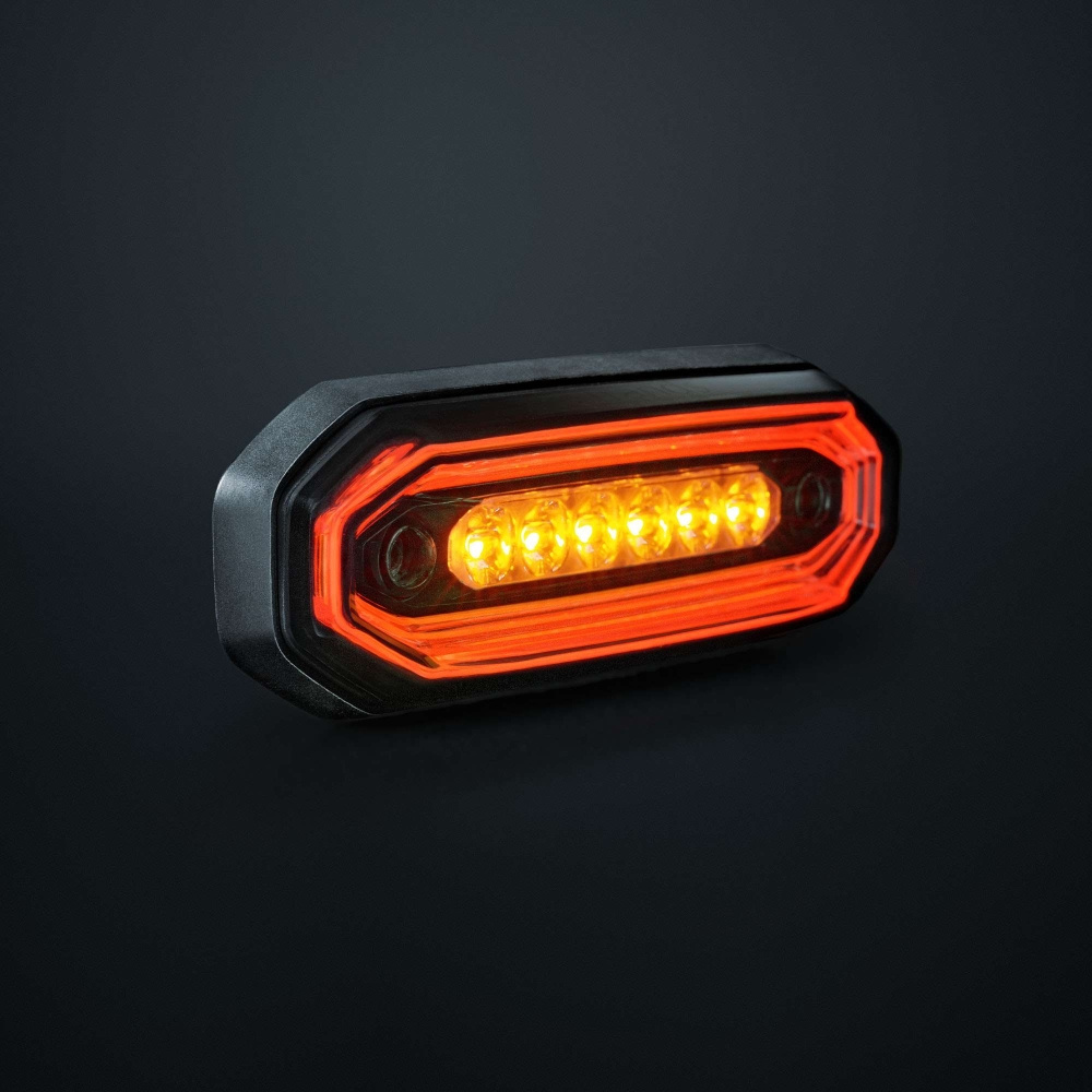 Strands FOR9T Aura Warnleuchte, 6 LED, rot/bernstein, dunkle Linse