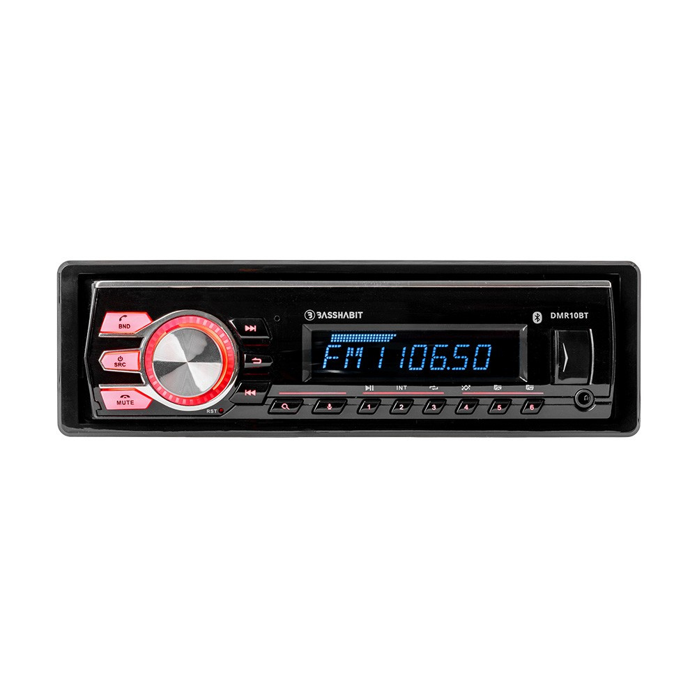 Bass Habit DMR10BT, Autoradio mit Bluetooth, AUX, USB und 2 Paar Cinch-Ausgängen