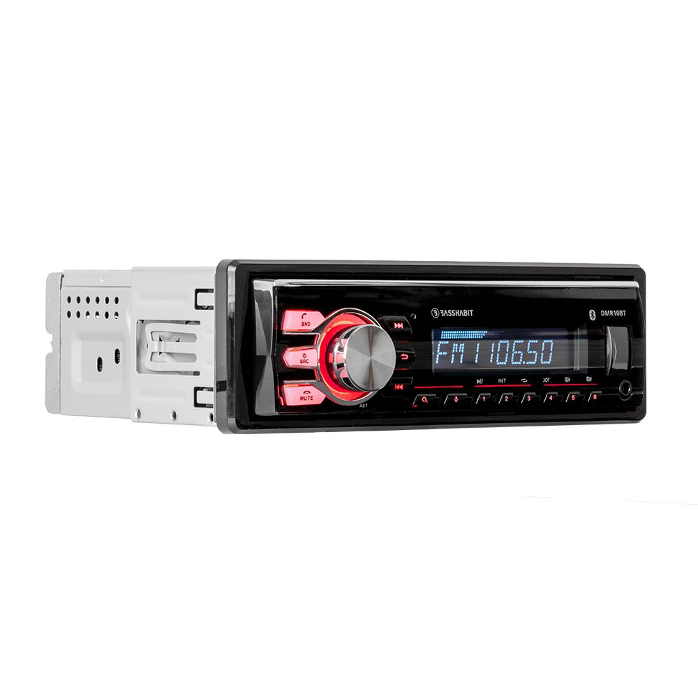 Bass Habit DMR10BT, Autoradio mit Bluetooth, AUX, USB und 2 Paar Cinch-Ausgängen