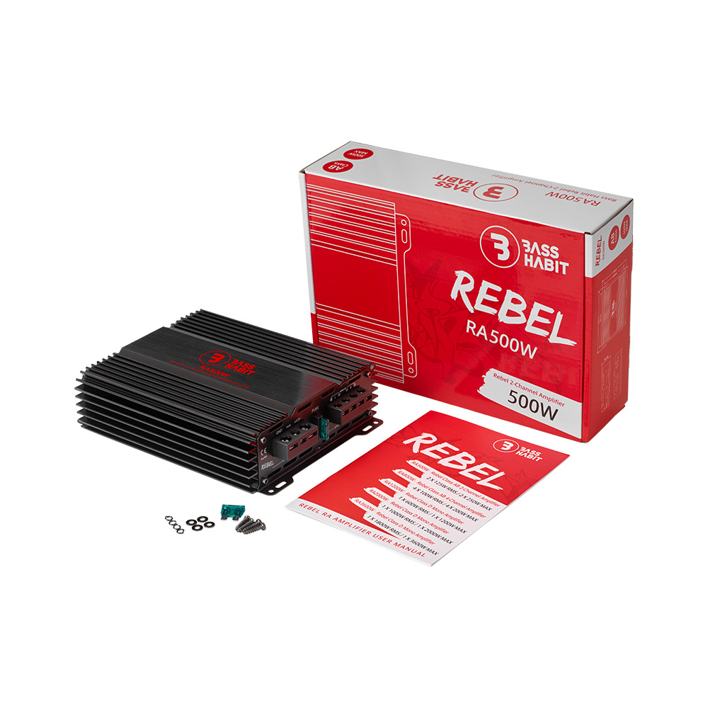 Bass Habit Rebel RA500W, Zweikanal-Endstufe