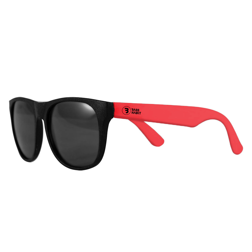 Rote und schwarze Sonnenbrille von Bass Habit