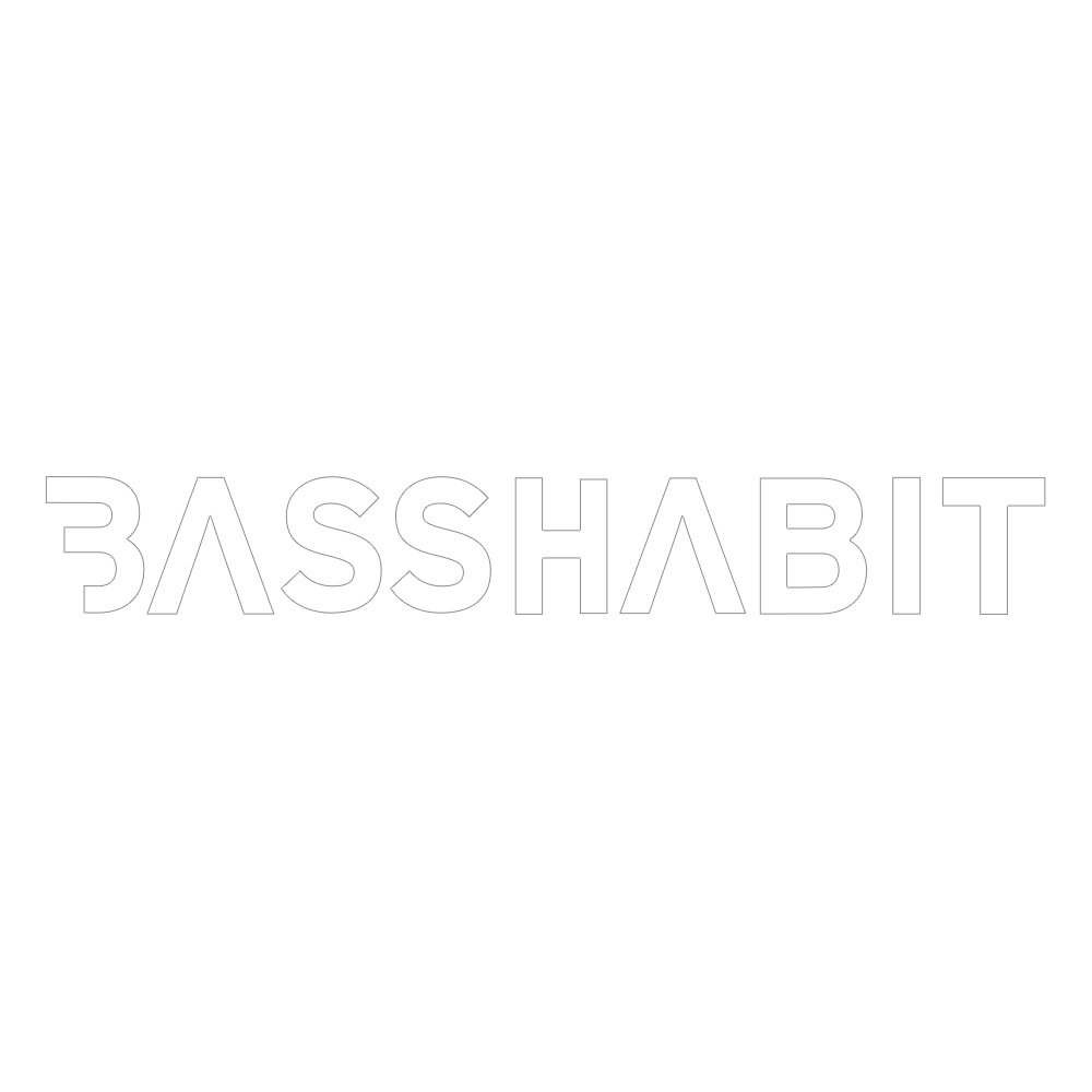 Bass Habit-Aufkleber 14x2cm, weiß