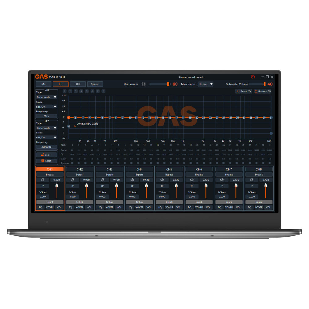GAS MAD D-48BT, 8-Kanal-DSP mit Bluetooth